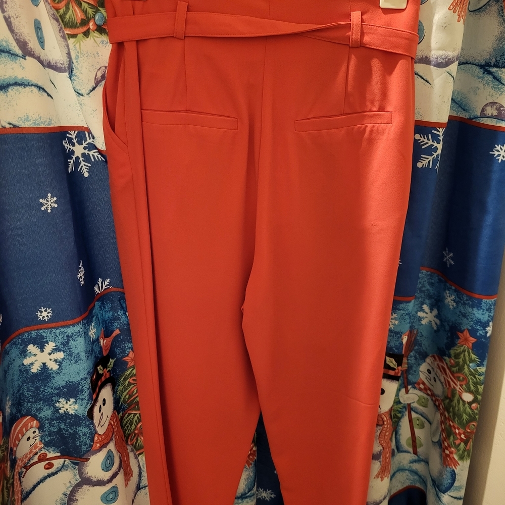 Coral pink, high-waisted wide leg trousers. Never worn - Picture 1 of 2
